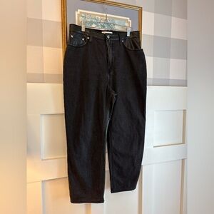 Abercrombie & Fitch Black Jeans with Leather‎ Details Size 31